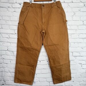 Carhartt B11 BRN Washed Duck Work Dungaree Pants Mens 38x32‎ Loose Original Fit